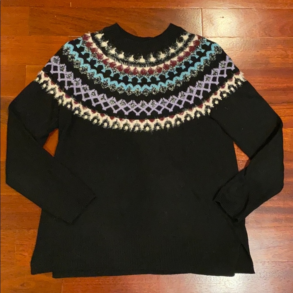JJill Multicolored Fair Isle sweater